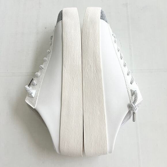 New DKNY Garren Sneaker Slip-On Mule Shoes Women’s SIZE 8.5 White Silver Glitter - Picture 7 of 11